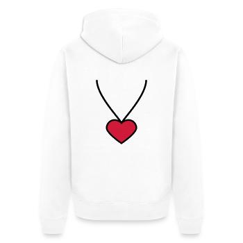 necklace_heart_2c - Unisex Premium Bio Zip Hoodie - Weiß - Hinten - Thijin (182cm)