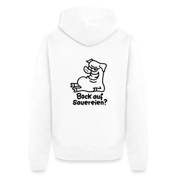 Bock sur le charbon - ligne - Veste à capuche bio Premium Unisexe - blanc - Dos - Thijin (182cm)