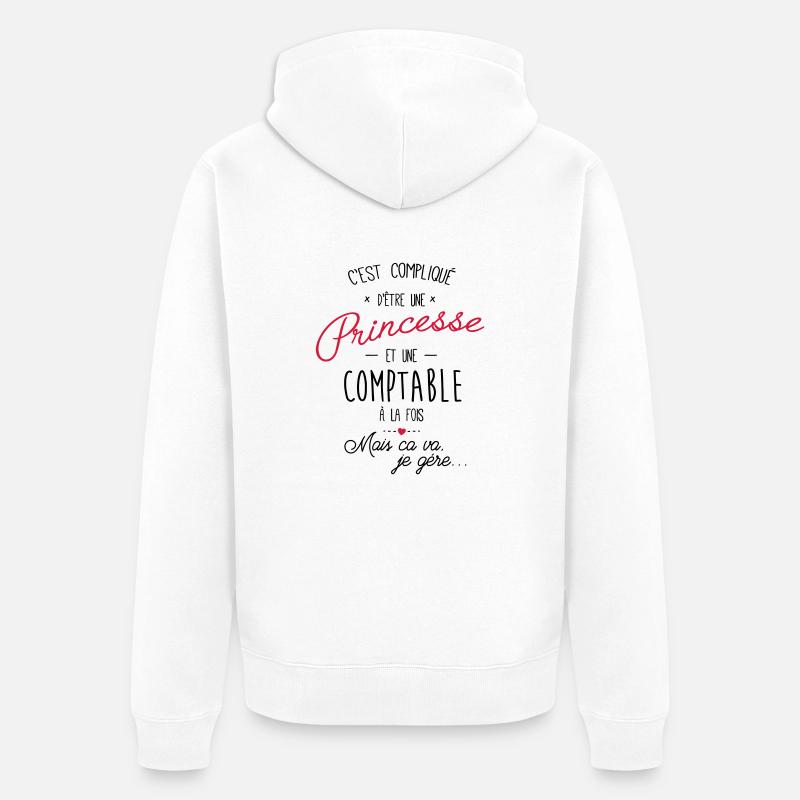Princesse et comptable - Veste à capuche bio Premium Unisexe - blanc