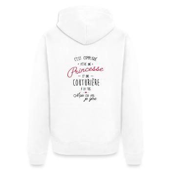 princesse et couturière - Veste à capuche bio Premium Unisexe - blanc - Dos - Thijin (182cm)