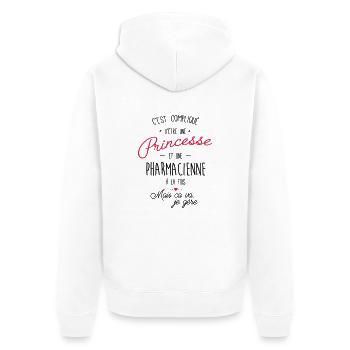 Princesse et Pharmacienne - Veste à capuche bio Premium Unisexe - blanc - Dos - Thijin (182cm)