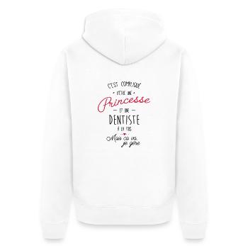 Princesse et Dentiste - Veste à capuche bio Premium Unisexe - blanc - Dos - Thijin (182cm)