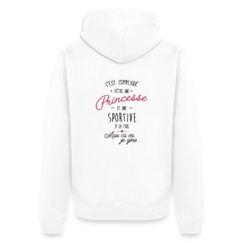 Princesse et sportive - Veste à capuche bio Premium Unisexe - blanc - Dos - Thijin (182cm)