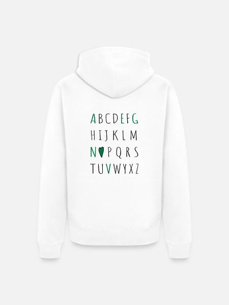 love vegan - Unisex Premium Bio Zip Hoodie - Weiß