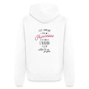 princesse et Aikido - Veste à capuche bio Premium Unisexe - blanc - Dos - Thijin (182cm)