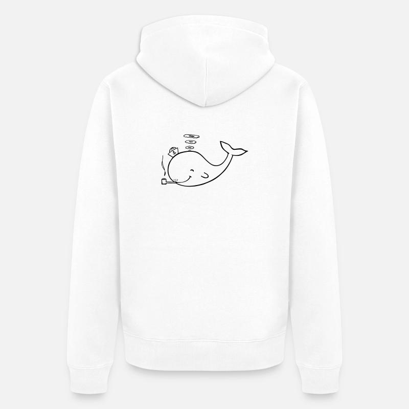 baleine - Veste à capuche bio Premium Unisexe - blanc