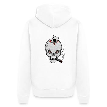 skull poker - Veste à capuche bio Premium Unisexe - blanc - Dos - Thijin (182cm)
