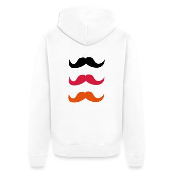 Moustaches pour l'Allemagne - Veste à capuche bio Premium Unisexe - blanc - Dos - Thijin (182cm)