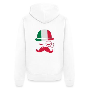Italie nation à la mode rétro emblématique - Veste à capuche bio Premium Unisexe - blanc - Dos - Thijin (182cm)