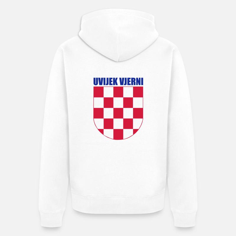 Uvijek Vjeni - Hrvatska - Veste à capuche bio Premium Unisexe - blanc