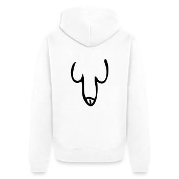 Penis - Unisex Premium Bio Zip Hoodie - Weiß - Hinten - Thijin (182cm)