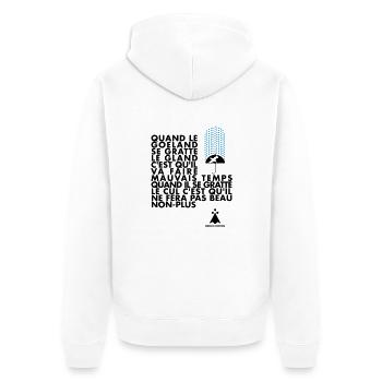 BREIZH GOELAND - Unisex Premium Bio Zip Hoodie - Weiß - Hinten - Thijin (182cm)