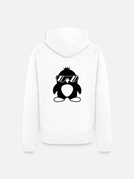 Cool Penguin - Unisex Premium Organic Zip Hoodie - white