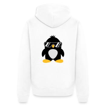 Cool oiseau pingouin chef mignon avec des lunettes de soleil - Veste à capuche bio Premium Unisexe - blanc - Dos - Thijin (182cm)