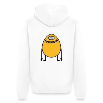 Egg Monster - Unisex Premium Bio Zip Hoodie - Weiß - Hinten - Thijin (182cm)