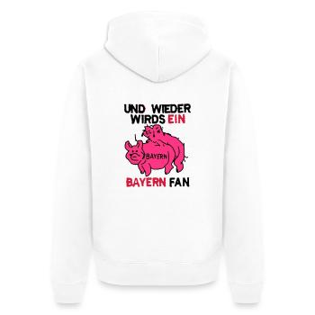 Und wieder wird's ein Bayern Fan! - Unisex Premium Bio Zip Hoodie - Weiß - Hinten - Thijin (182cm)