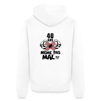 40 Jahre Geburtstag nicht einmal schlechte Muskel - Unisex Premium Bio Zip Hoodie - Weiß - Hinten - Thijin (182cm)
