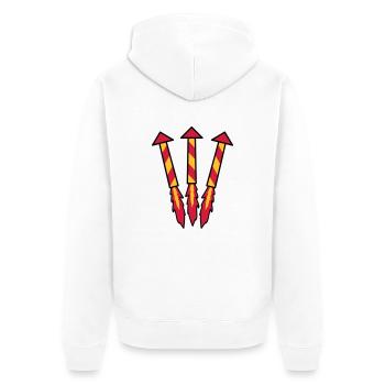 Firework Rockets - Unisex Premium Bio Zip Hoodie - Weiß - Hinten - Thijin (182cm)