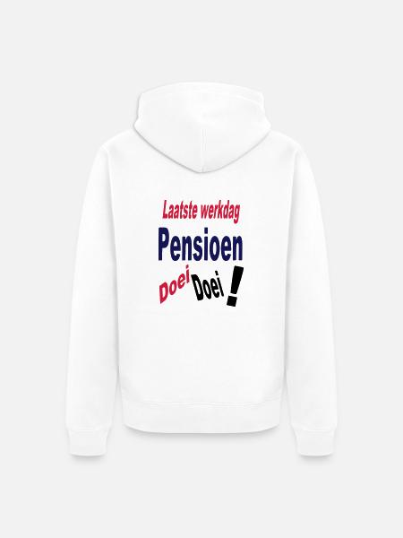 Pensioen - Uniseks Premium bio ziphoodie - wit