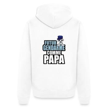 futur gendarme comme papa - Veste à capuche bio Premium Unisexe - blanc - Dos - Thijin (182cm)