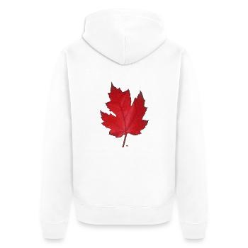 Red maple leaf - Unisex Premium Organic Zip Hoodie - white - Back - Thijin (182cm)