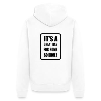 Science Day - Unisex Premium Bio Zip Hoodie - Weiß - Hinten - Thijin (182cm)