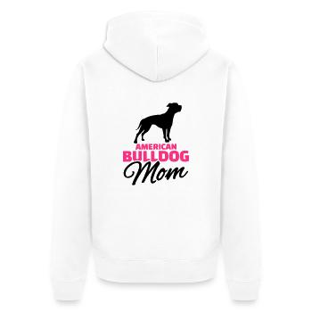 Bulldogge - Unisex Premium Bio Zip Hoodie - Weiß - Hinten - Thijin (182cm)