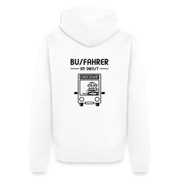 Busfahrer im Dienst - Bus - Unisex Premium Bio Zip Hoodie - Weiß - Hinten - Thijin (182cm)