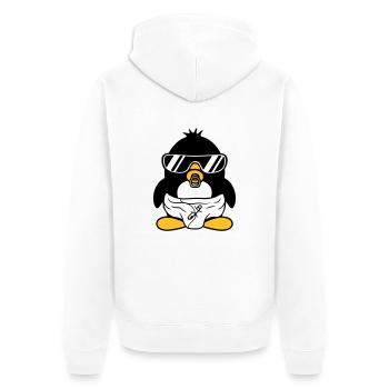 pingouin bébé enfant sucette couche culotte lunettes de soleil lu - Veste à capuche bio Premium Unisexe - blanc - Dos - Thijin (182cm)