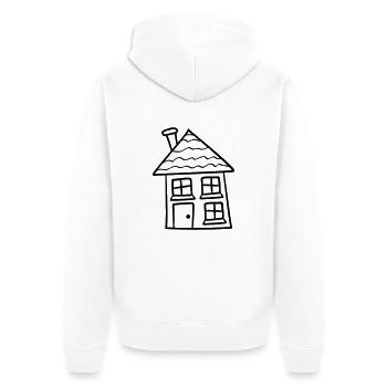 süßes kleines haus häuschen eigenheim bauen bauher - Unisex Premium Bio Zip Hoodie - Weiß - Hinten - Thijin (182cm)