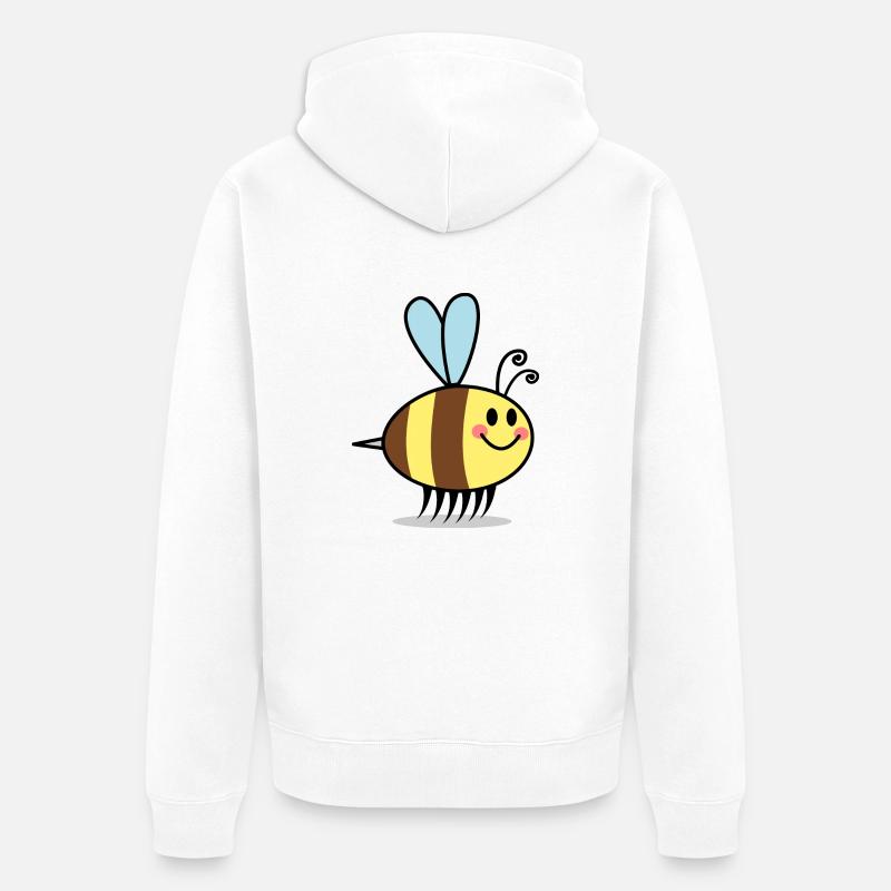 Bienen Cartoon Comic Design - Veste à capuche bio Premium Unisexe - blanc