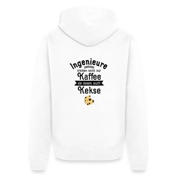 Ingenieure Trinken Nicht Nur Kaffee - Unisex Premium Organic Zip Hoodie - white - Back - Thijin (182cm)