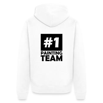 number one painting team - Unisex Premium Organic Zip Hoodie - white - Back - Thijin (182cm)