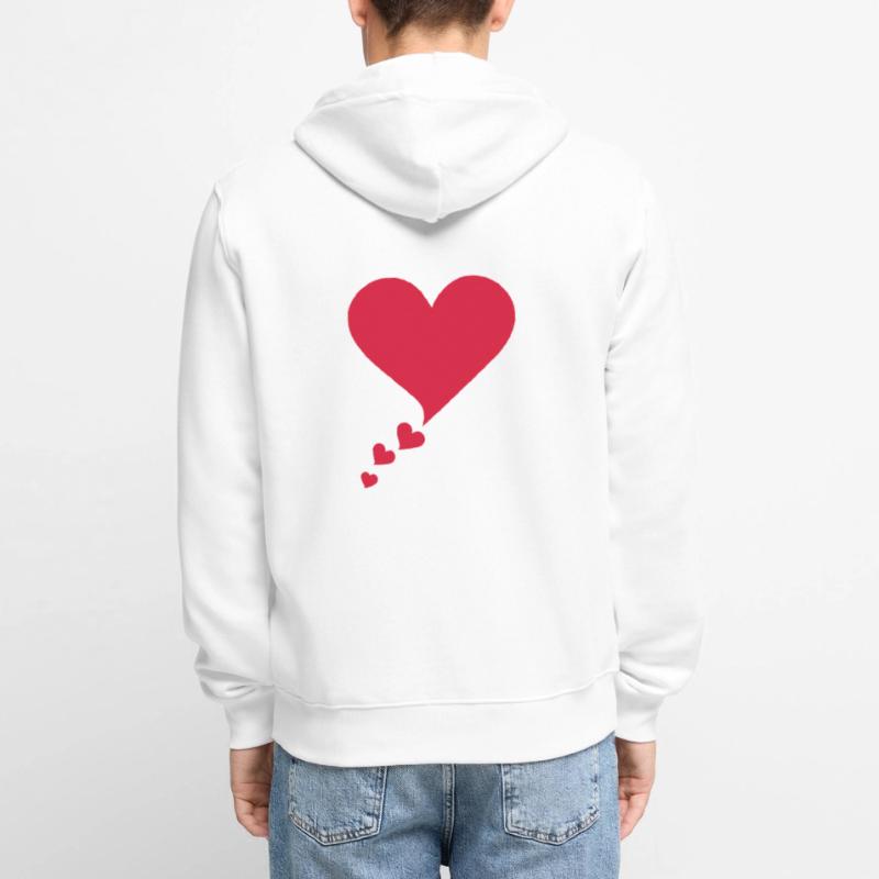 Text bubble hearts, comic bubble, speech bubble, Unisex Premium Organic Zip Hoodie
