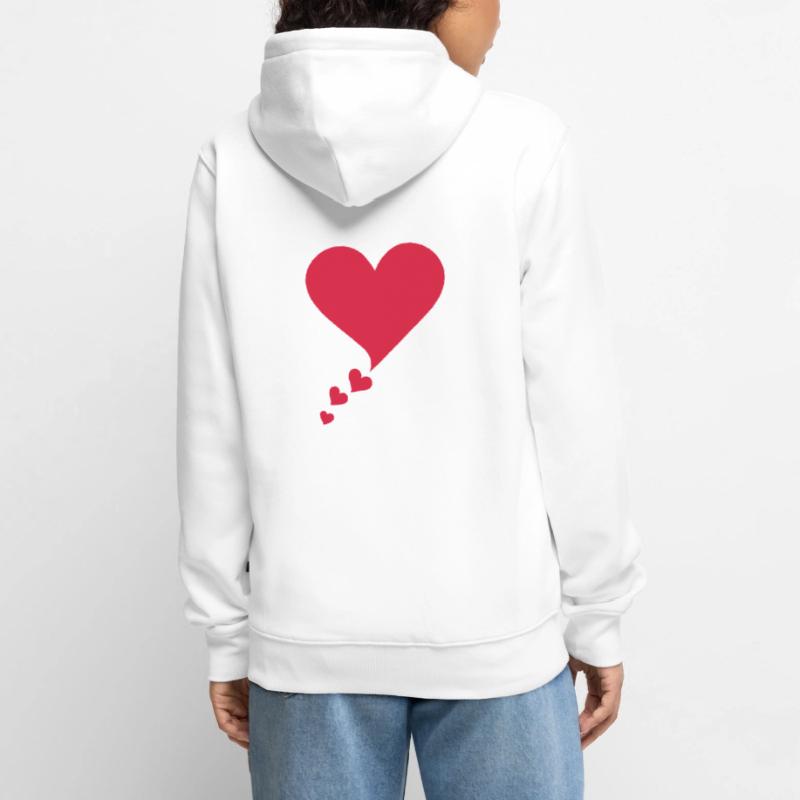 Text bubble hearts, comic bubble, speech bubble, Unisex Premium Organic Zip Hoodie