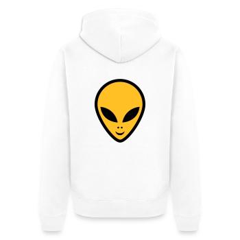 alien - Unisex Premium Bio Zip Hoodie - Weiß - Hinten - Thijin (182cm)