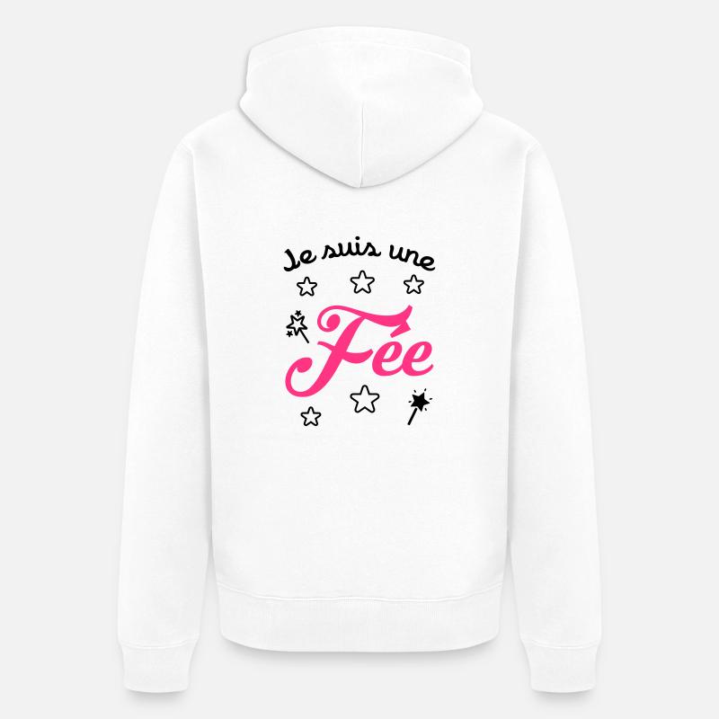 fille / fée / princesse / bébé - Veste à capuche bio Premium Unisexe - blanc