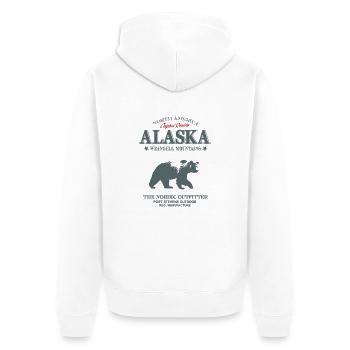 Alaska - Grizzly Bear - Unisex Premium Bio Zip Hoodie - Weiß - Hinten - Thijin (182cm)
