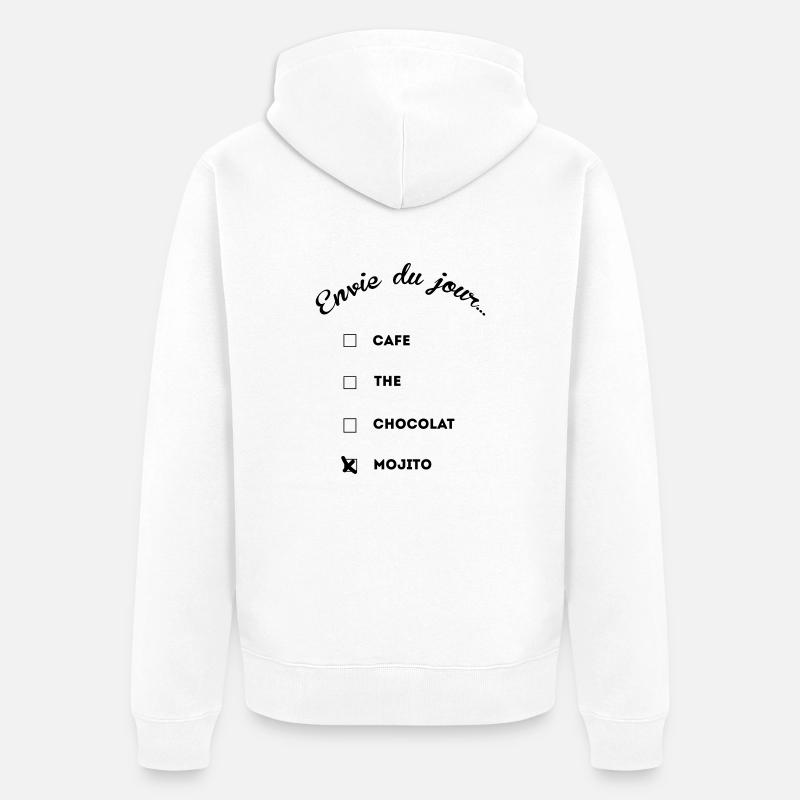 mojito addict thé café - Veste à capuche bio Premium Unisexe - blanc