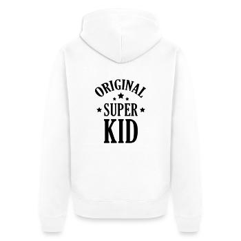 Teenager / Jugendliche / Jugendlicher / Kind - Unisex Premium Bio Zip Hoodie - Weiß - Hinten - Thijin (182cm)