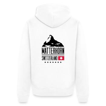 matterhorn switzerland mountain flag - Unisex Premium Bio Zip Hoodie - Weiß - Hinten - Thijin (182cm)
