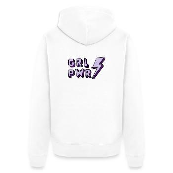 Illustration von Frauenpower und Energie - Unisex Premium Bio Zip Hoodie - Weiß - Hinten - Thijin (182cm)