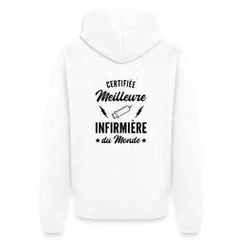 certifiée meilleure infirmière du monde - Veste à capuche bio Premium Unisexe - blanc - Dos - Thijin (182cm)