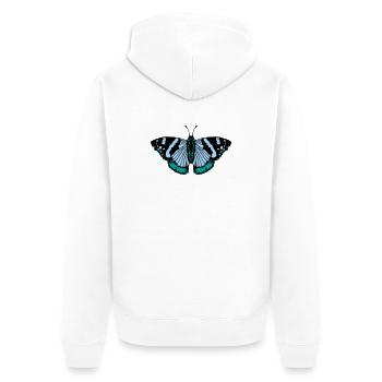 Schmetterling butterfly - Unisex Premium Bio Zip Hoodie - Weiß - Hinten - Thijin (182cm)