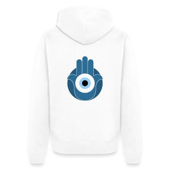 Nazar - Unisex Premium Bio Zip Hoodie - Weiß - Hinten - Thijin (182cm)