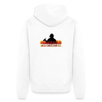 Fireman - Unisex Premium Organic Zip Hoodie - white - Back - Thijin (182cm)