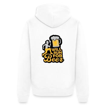 Running for beer - Unisex Premium Organic Zip Hoodie - white - Back - Thijin (182cm)