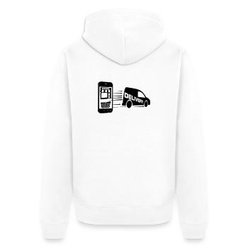 Achats en ligne et livraison de voiture - Veste à capuche bio Premium Unisexe - blanc - Dos - Thijin (182cm)