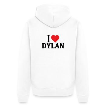 T-Shirt Ich liebe Dylan T-Shirt Geschenkidee - Unisex Premium Bio Zip Hoodie - Weiß - Hinten - Thijin (182cm)