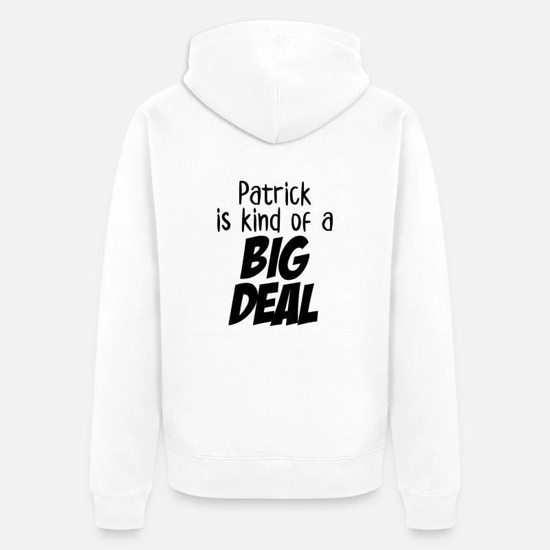 Patrick ist eine große Sache - Unisex Premium Bio Zip Hoodie - Weiß